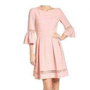 Eliza J Pink Lace Pleated Lined Dress Size 10P NWT